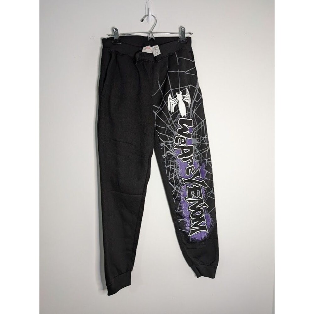 NWOT Marvel VENOM Sweatpants Black Graphic Joggers Streetwear Boys Youth Large